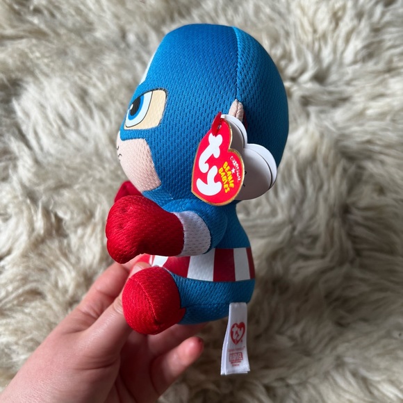 TY Marvel Captain America 6 inch Beanie Baby - Picture 6 of 8